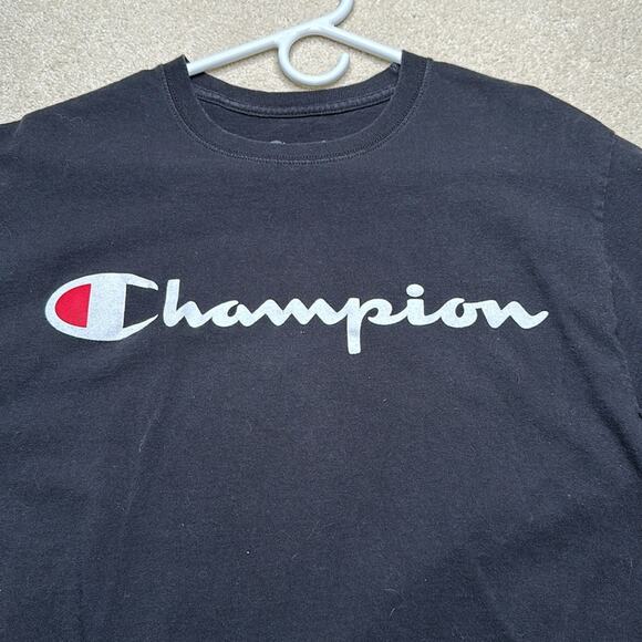 Champion: Black Tee Script Logo - Picture 4 of 5